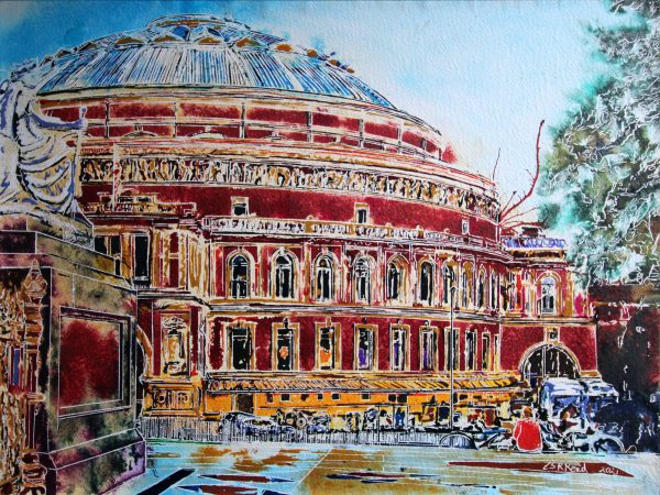 An original painting of the Albert Hall in London by artist Cathy Read