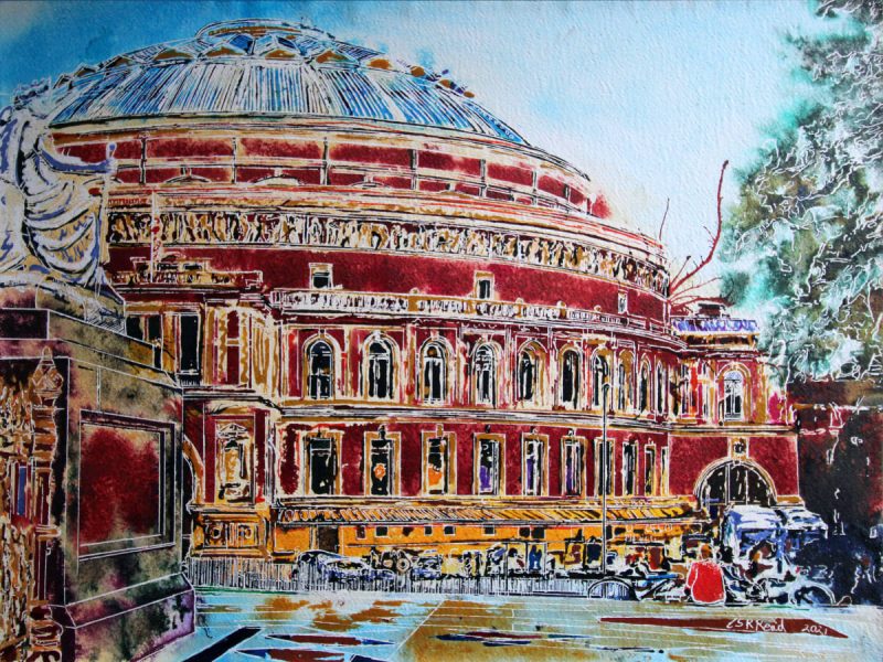 An original painting of the Albert Hall in London by artist Cathy Read