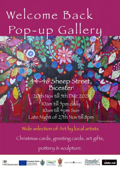 Bicester Welcome Back Pop up gallery flyer