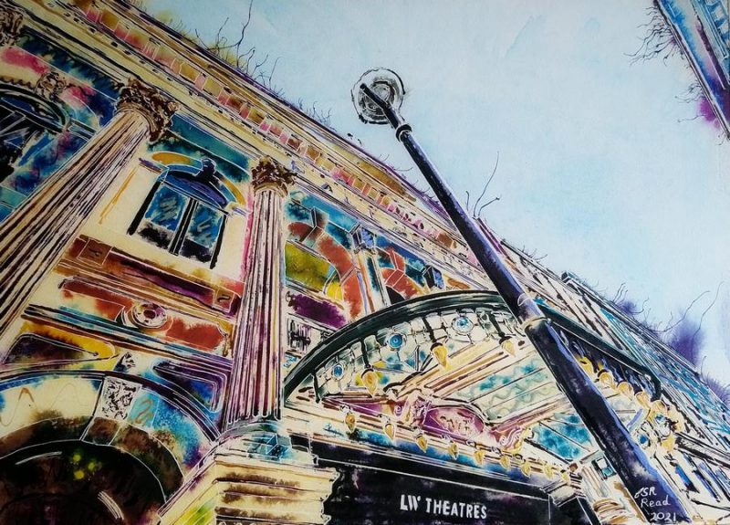 Painting of the London Palladium by Cathy Read