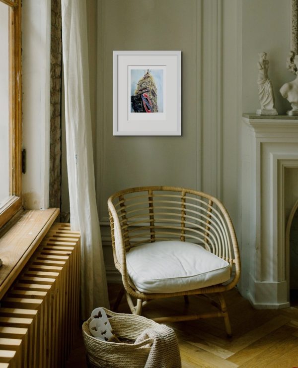 Room setting featuring London Icons print of a paintng by Artist Cathy Read
