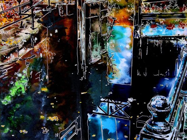 Cathy Read - Artist - Deep Dark Lock painting