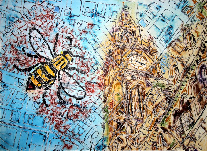 Cathy Read - Artist - Manchester Map painting