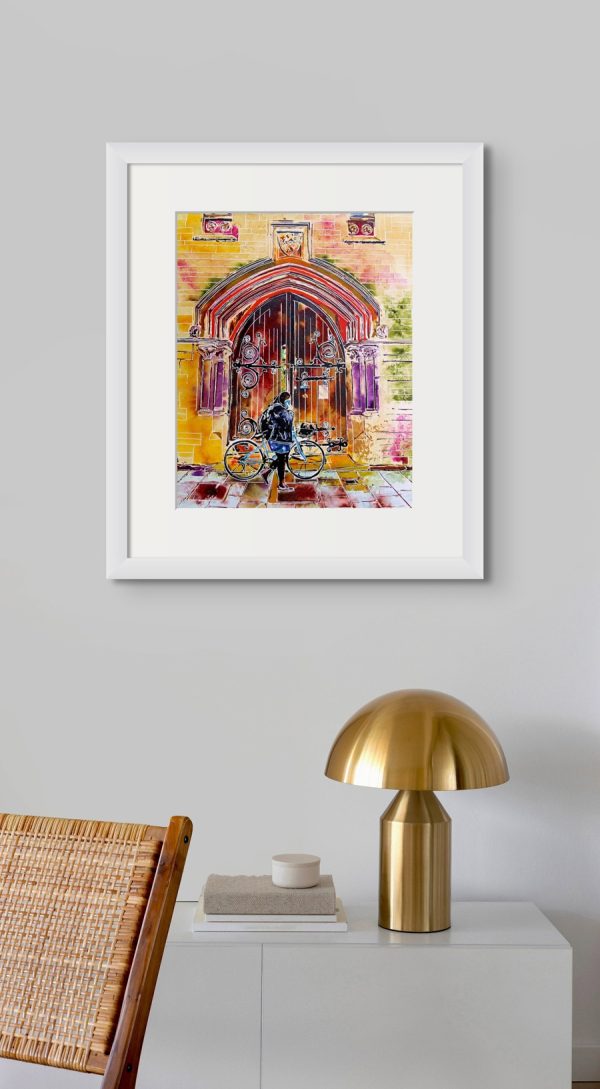 Room Setting featuring Balliol Door, an original painting by Artist Cathy Read