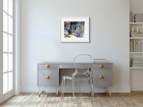 Room Setting featuring Lost and Abandoned in the City, an original painting by Artist Cathy Read