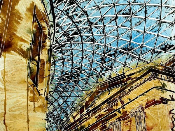Cathy Read - artist - Roof of the British Museum - Painting