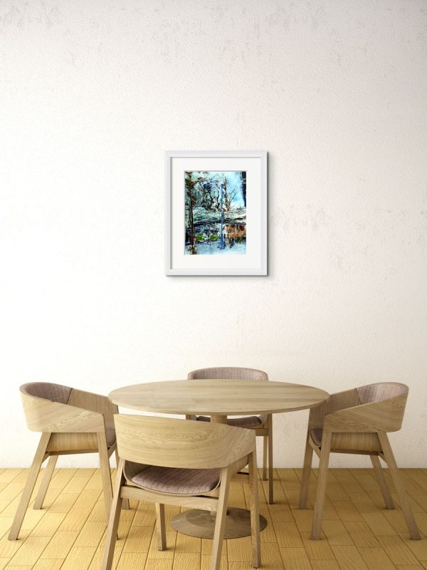 Room Setting featuring Corporation Street Bridge, an original painting by Artist Cathy Read