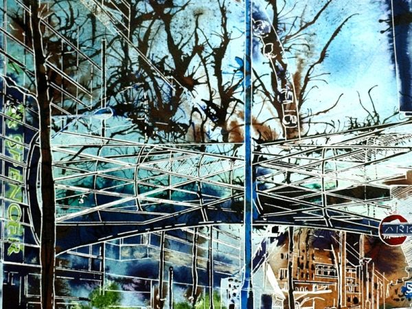 Painting of Cathy Read - Artist - Corporation Street painting