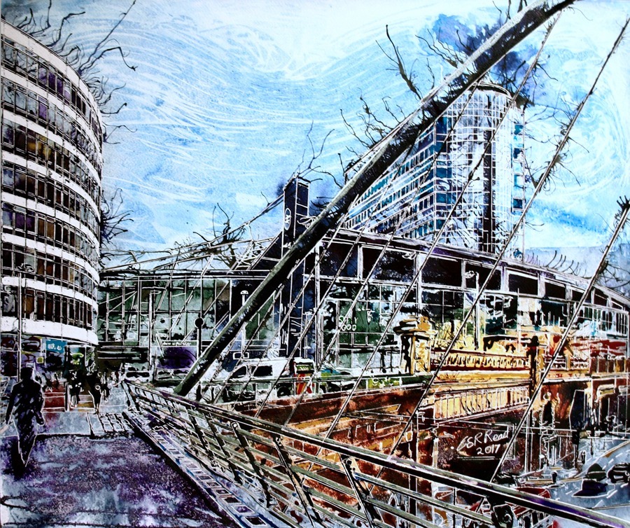 Piccadilly Station – A3 Reproduction Scinterescent Print – Cathy Read Art