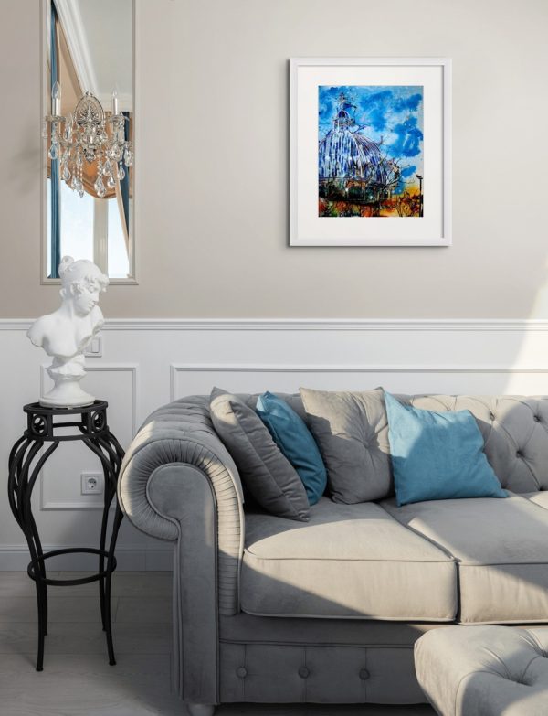 Room Setting featuring a There is but One Church - an original painting by Artist Cathy Read