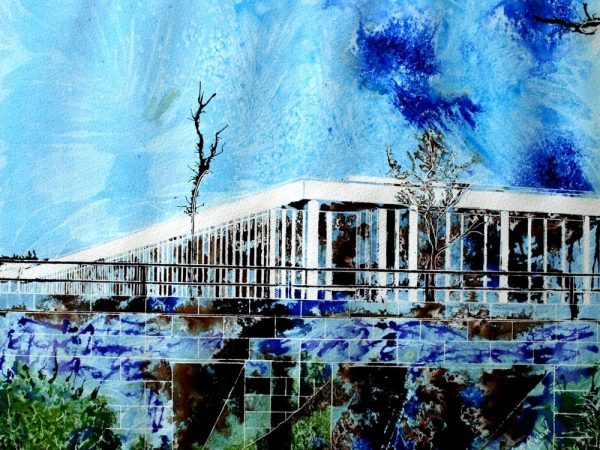 Painting of one of the underpasses in Milton KeynesUnderpass - ©2012 - Cathy Read - Watercolour and acrylic ink- 50x40cm