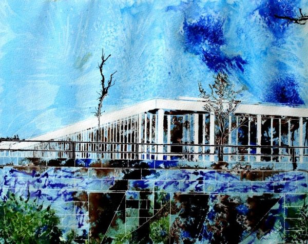 Painting of one of the underpasses in Milton KeynesUnderpass - ©2012 - Cathy Read - Watercolour and acrylic ink- 50x40cm
