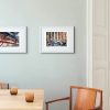 Room setting featuring A3 Prints of artist Cathy Read's original painting of Victorian Destinations and Cultural Exchange.