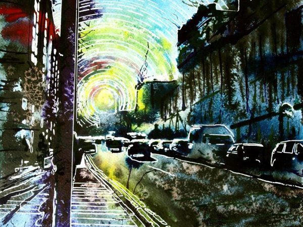 Cathy Read - Artist - Sunlit Street Painting