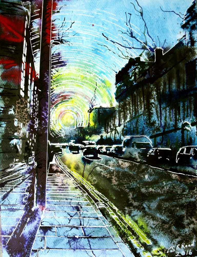 Cathy Read - Artist - Sunlit Street Painting