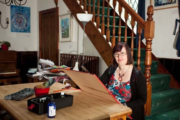 Cathy Read in her studio in 2012 taken by Chris Smith