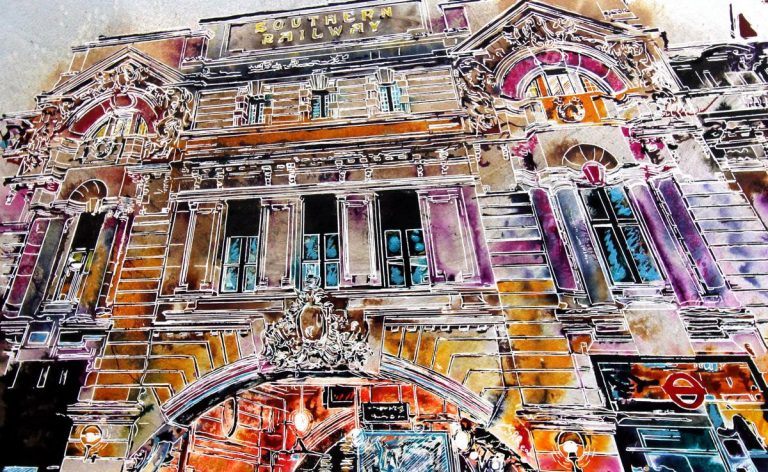 Cathy Read - Artist - Arriving at Victoria painting
