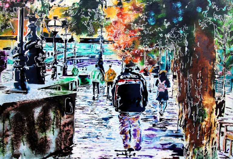 Cathy Read - Artist - Cruisin the North Bank painting
