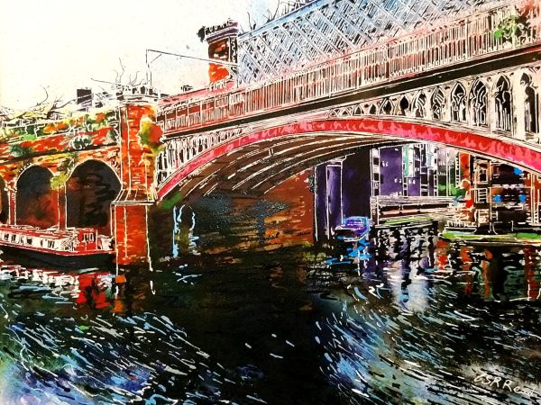 Cathy Read - Artist - Railway Bridges at Castlefield Painting