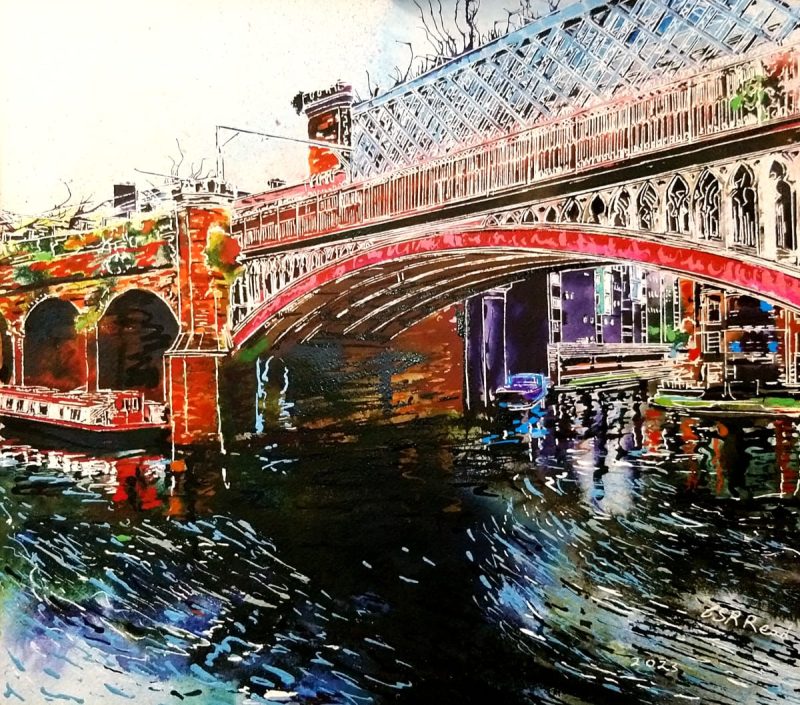Cathy Read - Artist - Railway Bridges at Castlefield Painting