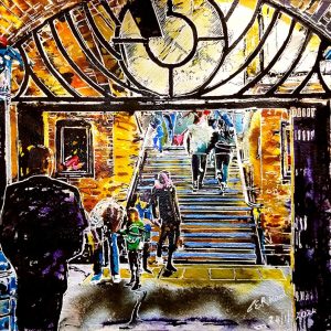 Cathy Read - Artist Visiting the Museums Painting