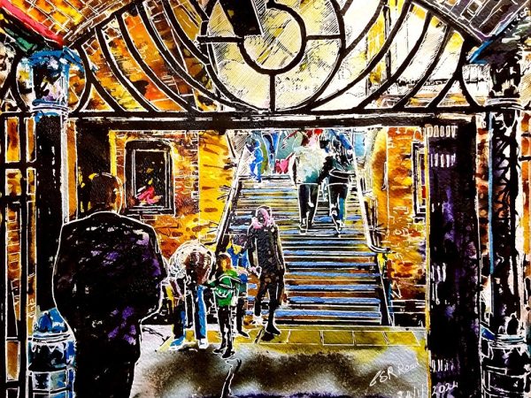 Cathy Read - Artist Visiting the Museums Painting