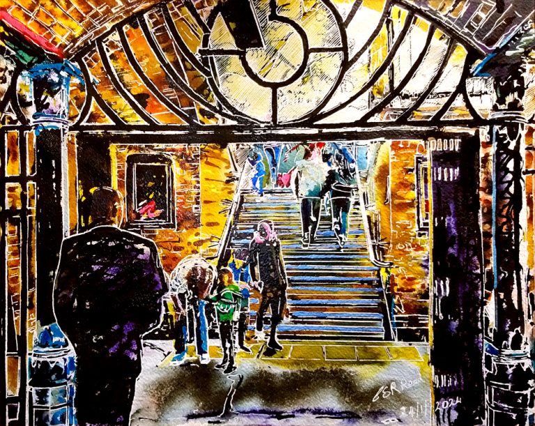 Cathy Read - Artist Visiting the Museums Painting