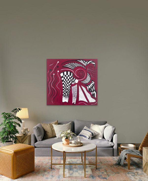 Cathy Read - Artist - Magenta Marvel Painting in a room setting