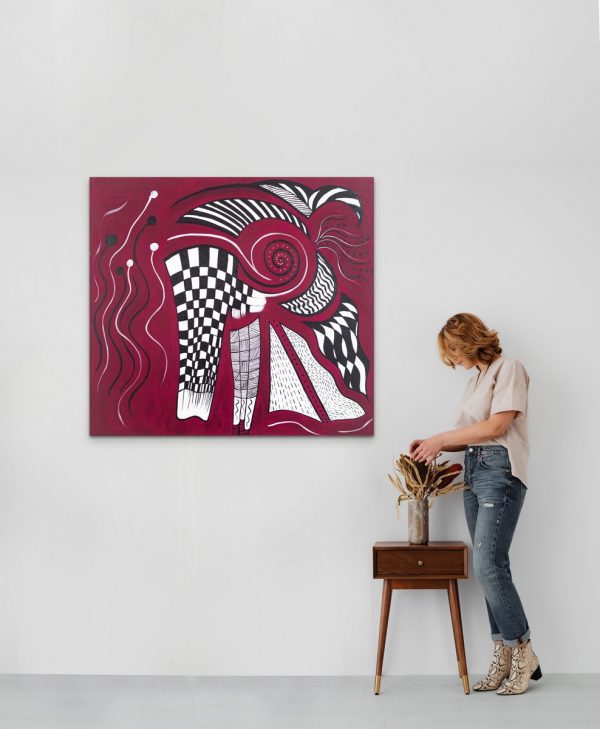 Cathy Read - Artist - Magenta Marvel Painting in a room setting