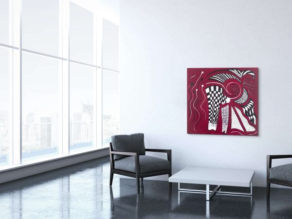 Cathy Read - Artist - Magenta Marvel Painting in a room setting