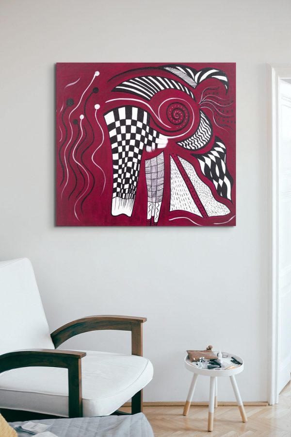 Cathy Read - Artist - Magenta Marvel Painting in a room setting