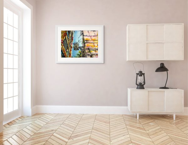 Cathy Read - Artist - Echoes of London Bridge painting in a room setting