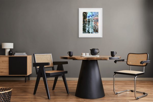 Cathy Read - Artist - St Pancras Reflections painting in a room setting