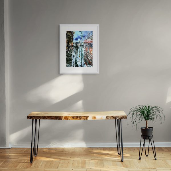 Cathy Read - Artist - St Pancras Reflections painting in a room setting