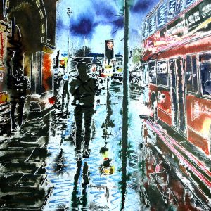 Cathy Read – Artist - St Pancras Reflections Painting
