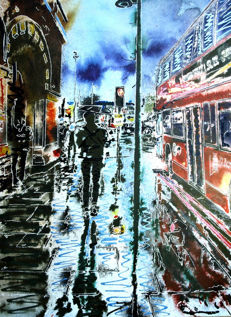 Cathy Read – Artist - St Pancras Reflections Painting