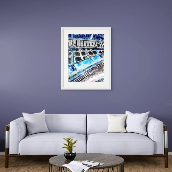 Cathy Read – Artist - Blackfriars Railway Bridge Painting in a room setting