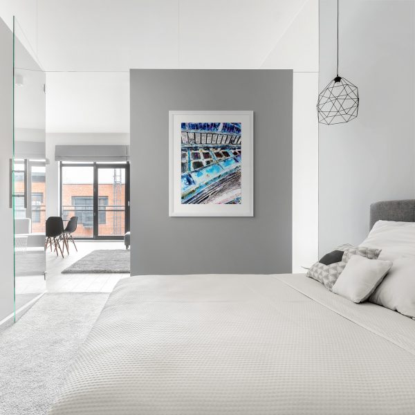 Cathy Read – Artist - Blackfriars Railway Bridge Painting in a room setting