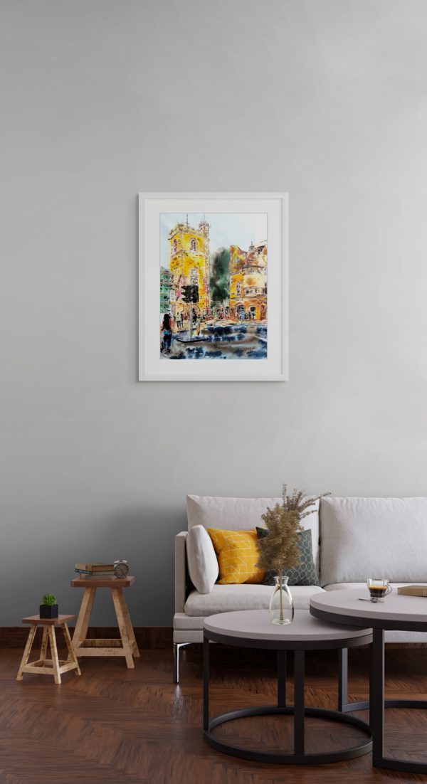 Cathy Read – Artist - Carfax Tower Painting in a room setting