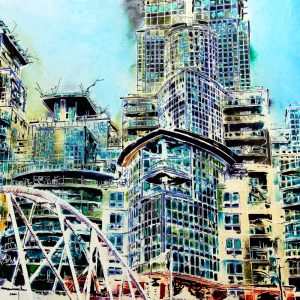 Cathy Read – Artist - St George Wharf, Riverside Walk Painting