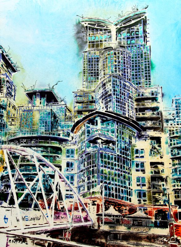 Cathy Read – Artist - St George Wharf, Riverside Walk Painting