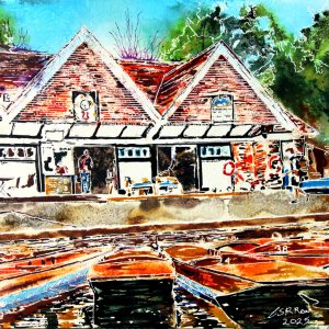 Cathy Read - Artist - Cherwell Boathouse Painting
