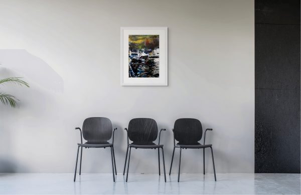 Cathy Read - Artist - HMS Belfast at Night Painting in a room setting