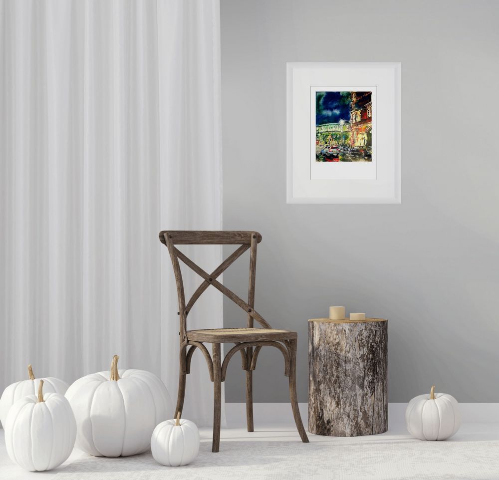 Cathy Read - Artist - Meet Me on the Corner A3 Print Room Setting