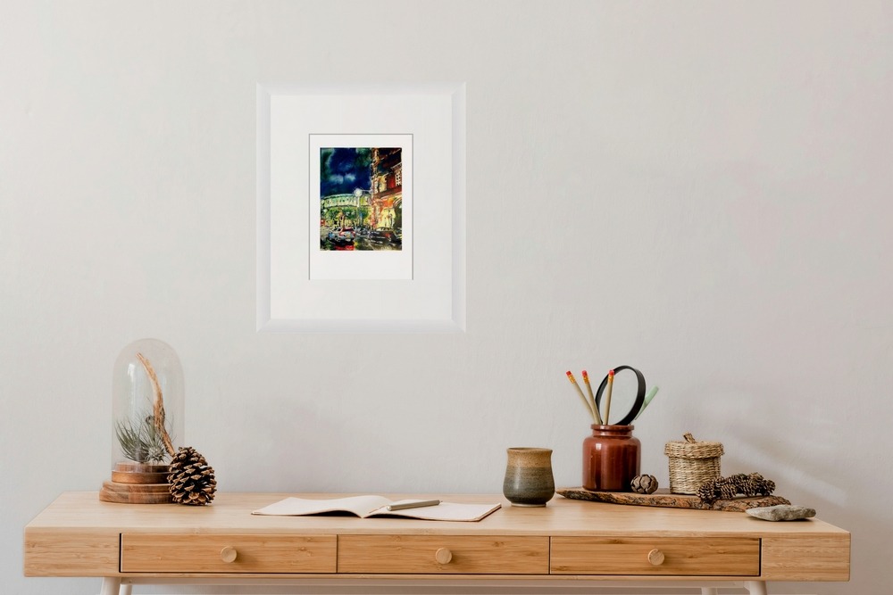 Cathy Read - Artist - Meet Me on the Corner A4 Print Room Setting