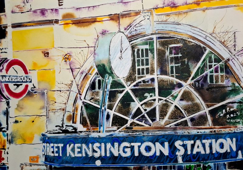Cathy Read – Artist - High Street Kensington Station Painting