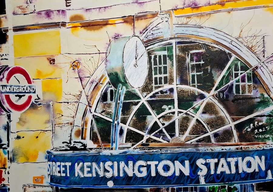 Cathy Read – Artist - High Street Kensington Station Painting