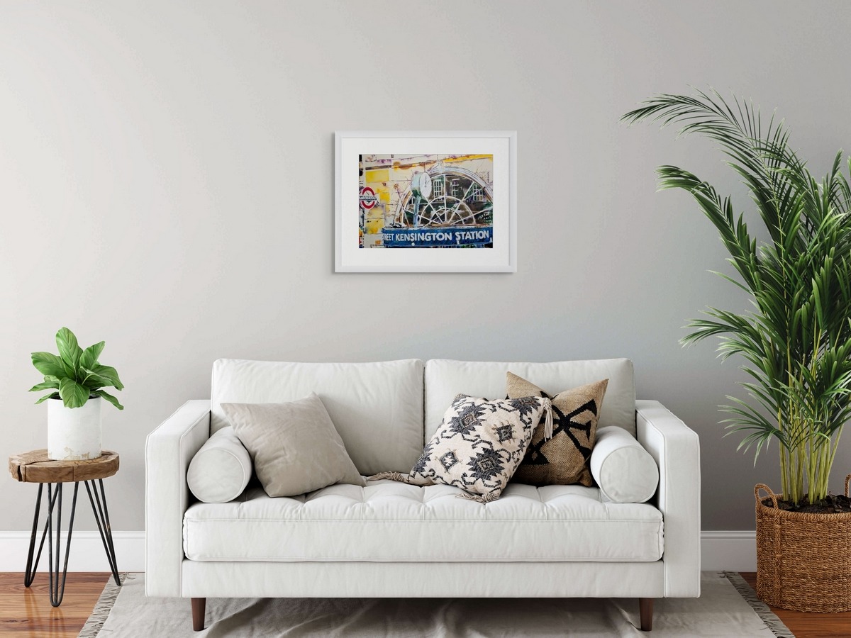 Cathy Read – Artist - High Street Kensington Station Painting in a room setting