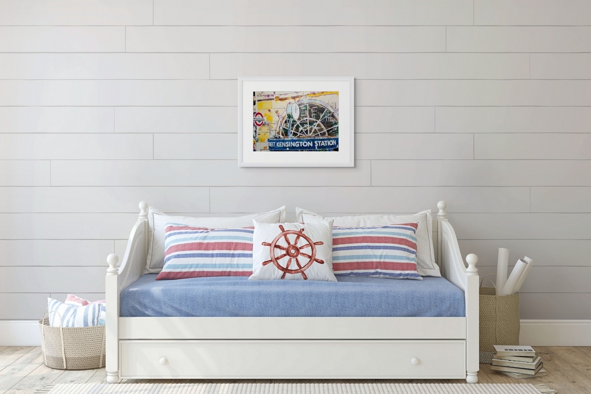 Cathy Read – Artist - High Street Kensington Station Painting in a room setting