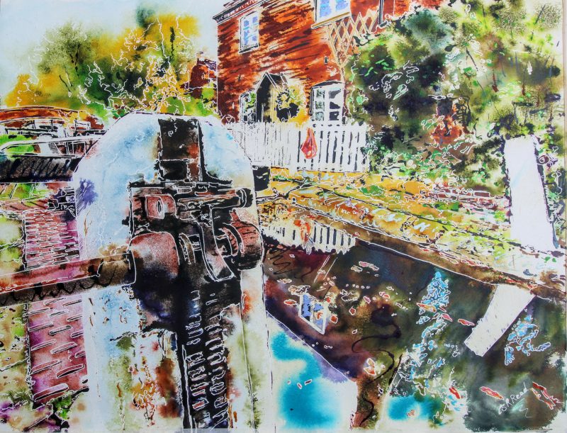 Cathy Read - Artist - Cropredy Lock Cottage painting